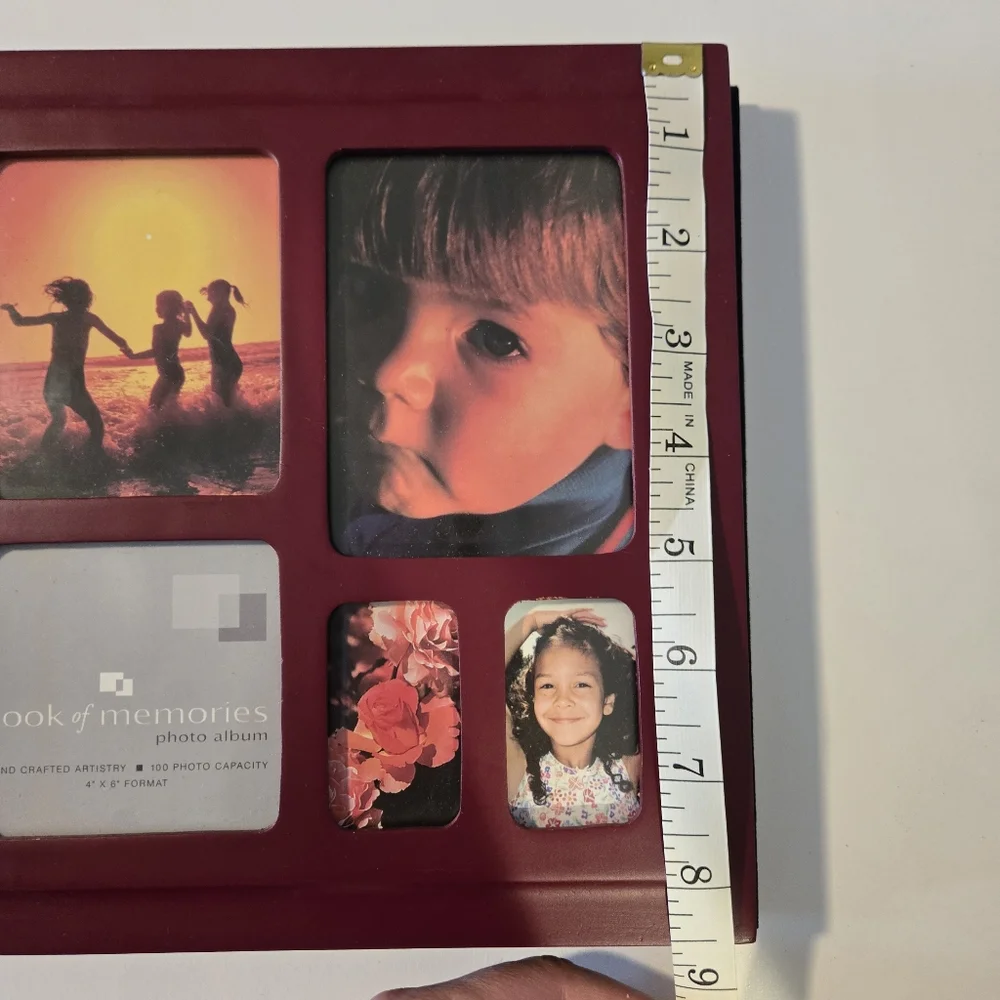 Photo Album Book of Mempries Cherry Wood Hardcover - Holds 100, 4x6 Photos